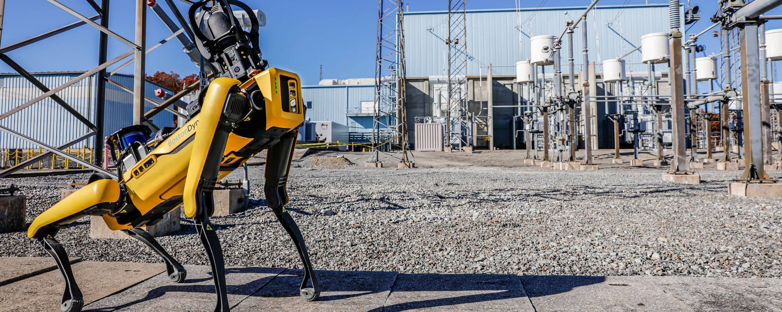 The Spot robot performs inspections at an electric utility