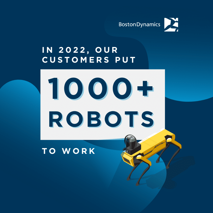 Infographic slide 1: In 2022, our customers put 1000+ robots to work