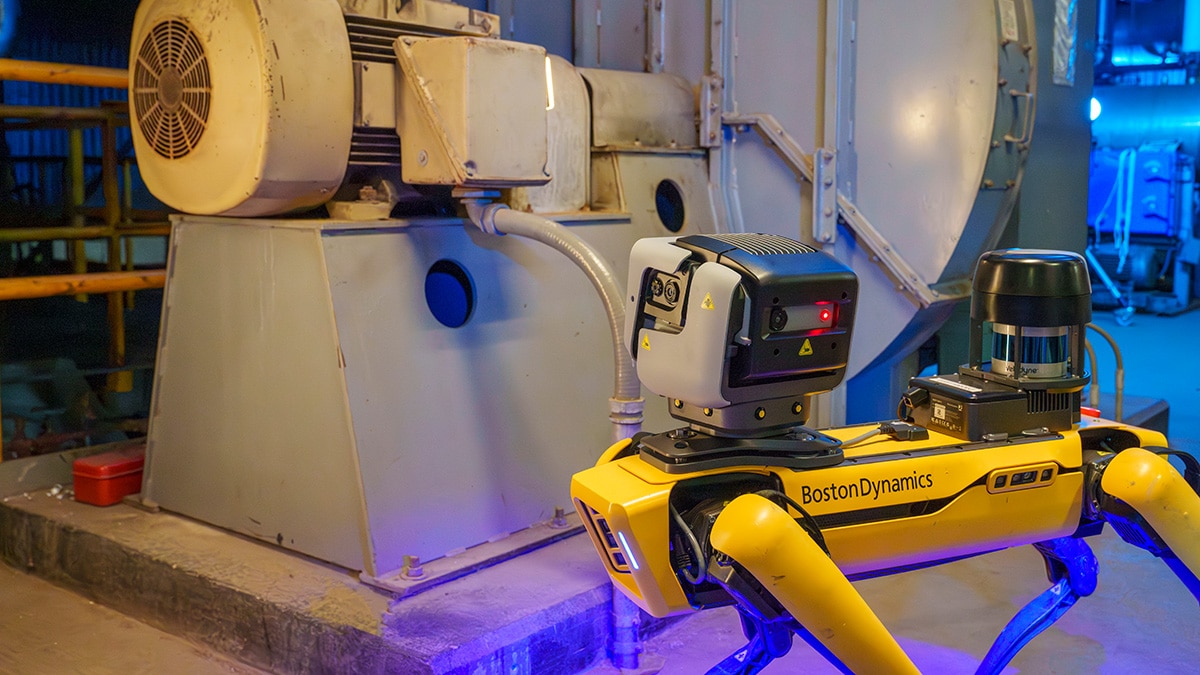 Spot robot with sensing payload autonomously inspects a motor